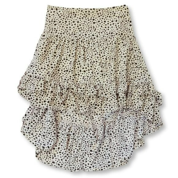 NWT POL Asymmetrical Ruffle Hem Leopard Print Mini Skirt - Picture 7 of 9